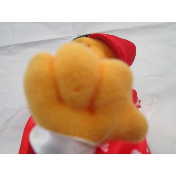 Garfield Small Plush Valentine Red Satin Heart Print Robe Matching Slippers 7in - Picture 15 of 16